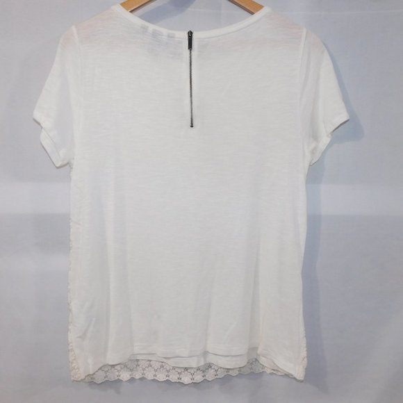 Lands  End Womens 10-12 Crochet Overlay Top - Picture 7 of 11
